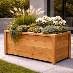 36″ cedar planter box – outdoor wood planter