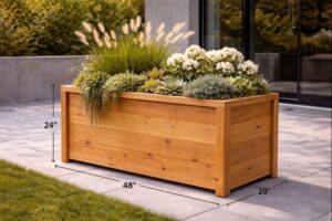 48" cedar planter box – outdoor wood planter